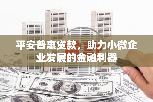 铜陵平安普惠贷款，助力小微企业发展的金融利器