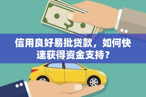 铜陵信用良好易批贷款，如何快速获得资金支持？