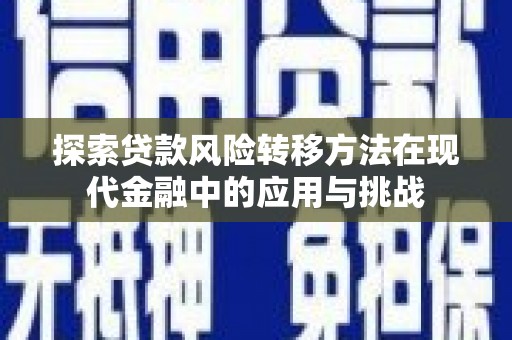 铜陵探索贷款风险转移方法在现代金融中的应用与挑战