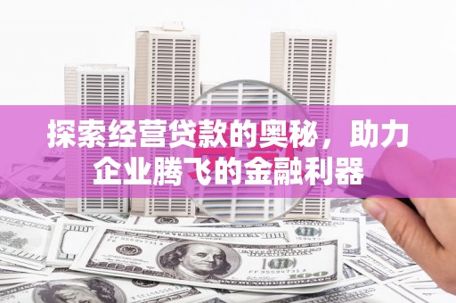 铜陵探索经营贷款的奥秘，助力企业腾飞的金融利器
