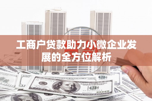 铜陵工商户贷款助力小微企业发展的全方位解析