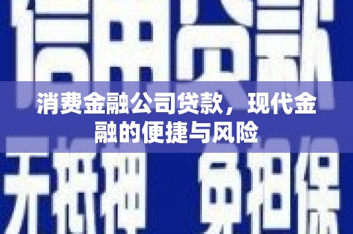 铜陵消费金融公司贷款，现代金融的便捷与风险