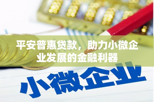 铜陵平安普惠贷款，助力小微企业发展的金融利器