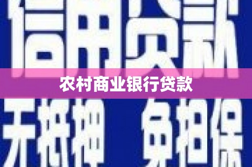 铜陵农村商业银行贷款