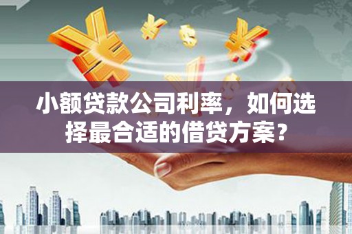 铜陵小额贷款公司利率，如何选择最合适的借贷方案？