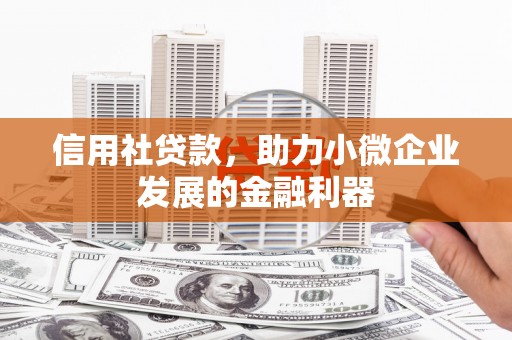 铜陵信用社贷款，助力小微企业发展的金融利器