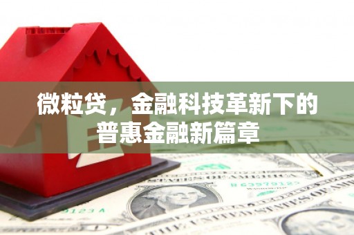 铜陵微粒贷，金融科技革新下的普惠金融新篇章