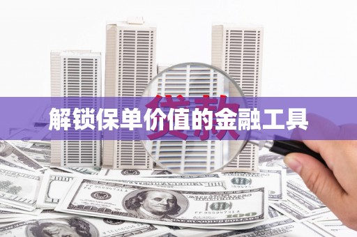铜陵解锁保单价值的金融工具